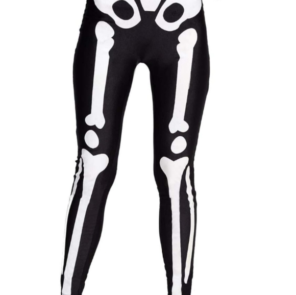 Glow in the Dark Skeleton Bodysuit Sexy Stretch Black Halloween - Main Image